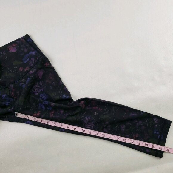 Lululemon Wunder Under Crop Legging Womens 6 Black Floral Hi Rise 21" Tight - Picture 10 of 11